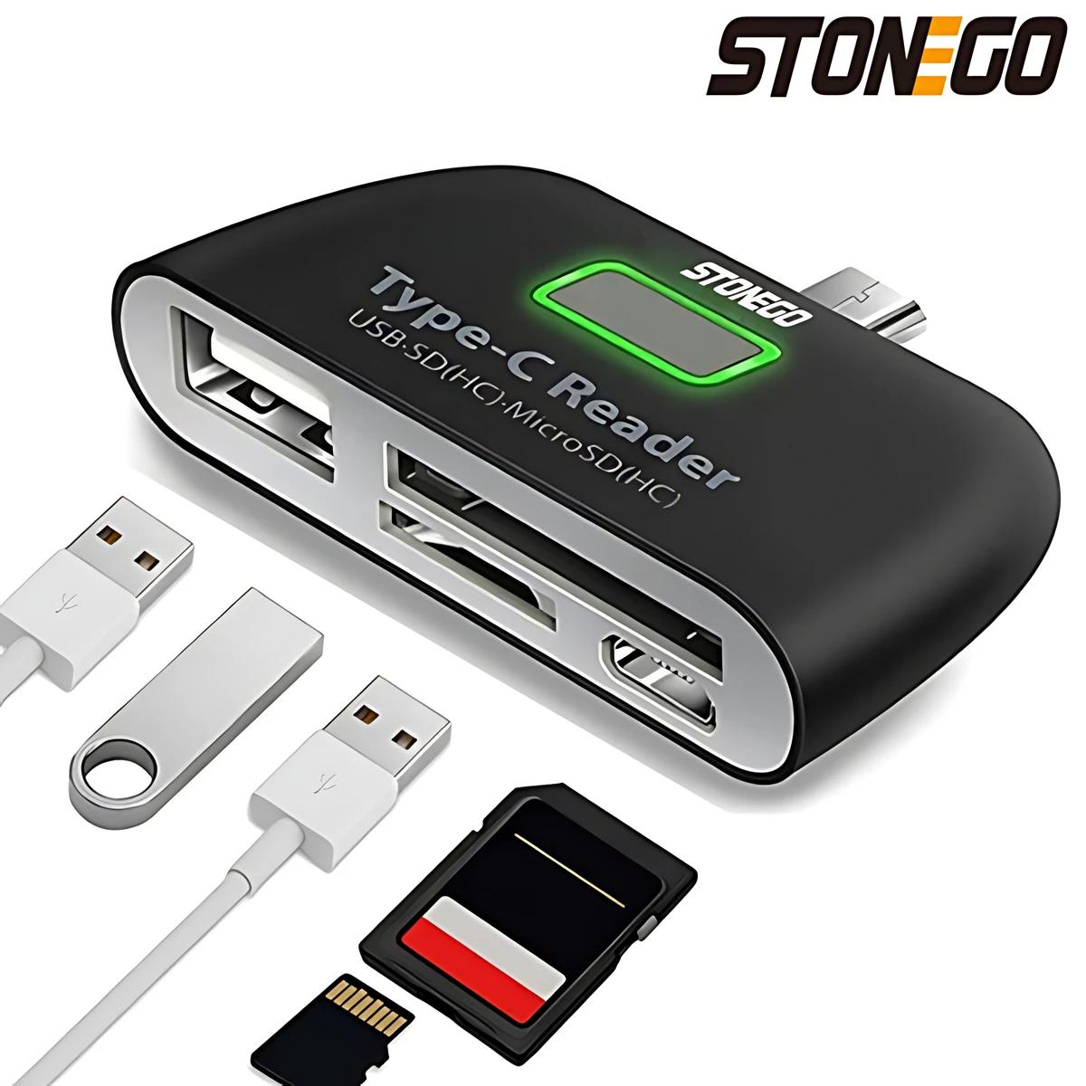 STONEGO Ʈ 4-in-1 ٱ ޴,   TF ũ SD, ũ USB  Ʈ, USB 3.1  Adap